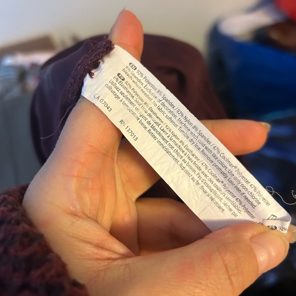 Balance Collection Burgundy Mesh Ankle Leggings - Picture 4 of 5